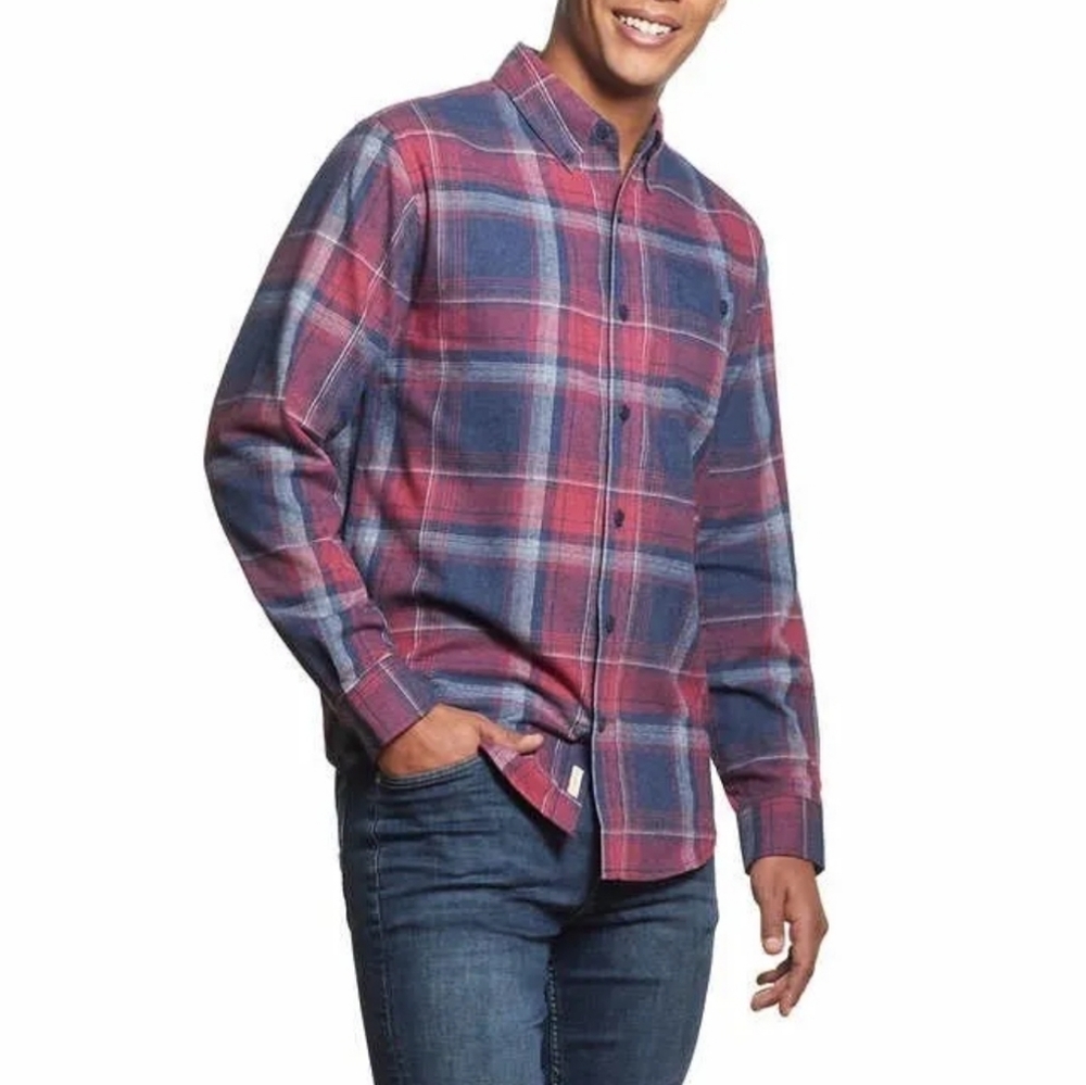 Waterproof Vintage Men's Plaid Button-down Flannel Longsleeve Shirt
